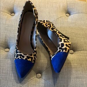 Leopard Print and Blue Women's Shoes